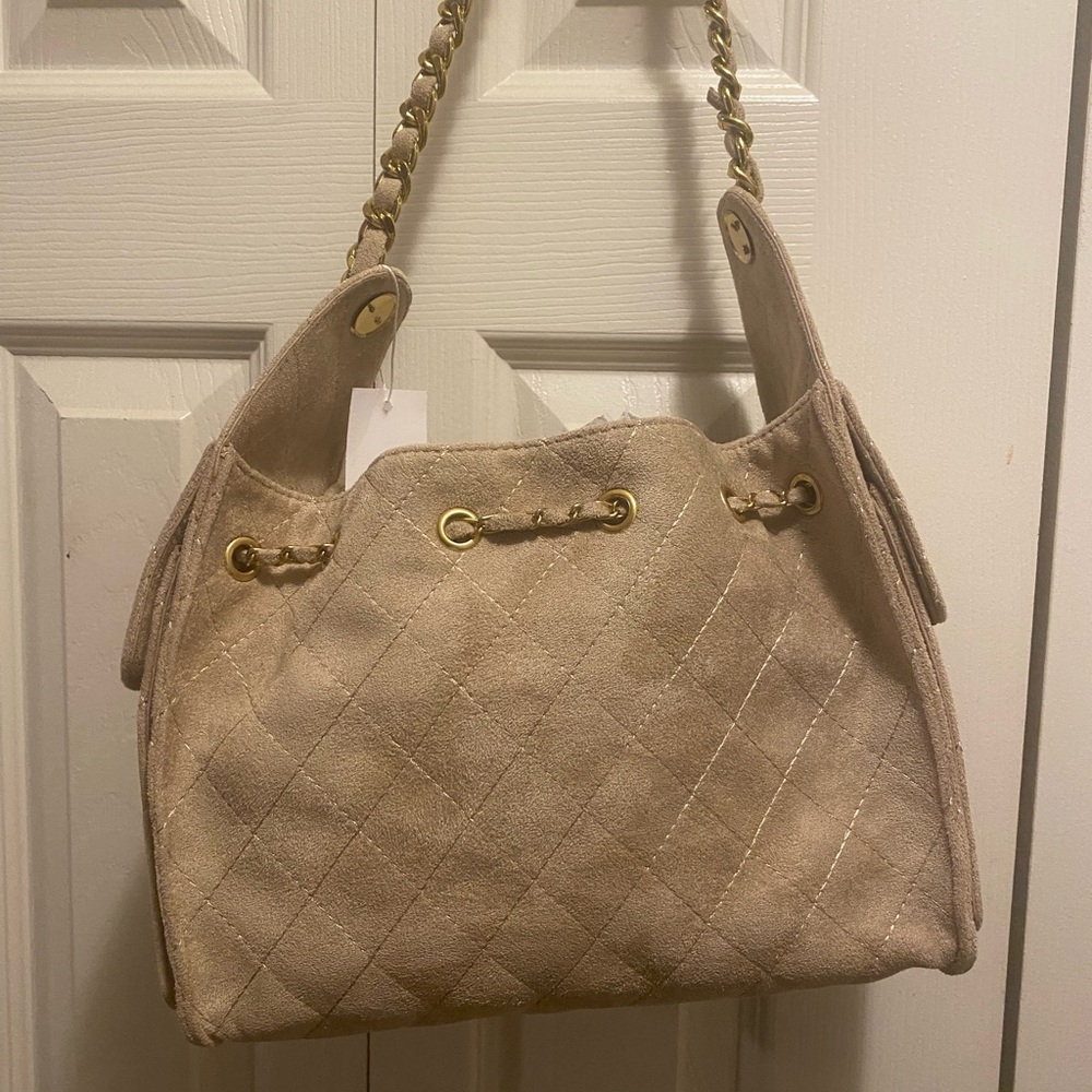 Elegant Tan Quilted Women's Bag